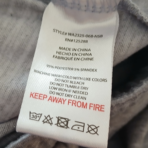 Rae Dunn Women's Size Small Light Gray Joggers with Text Detail - Picture 3 of 6